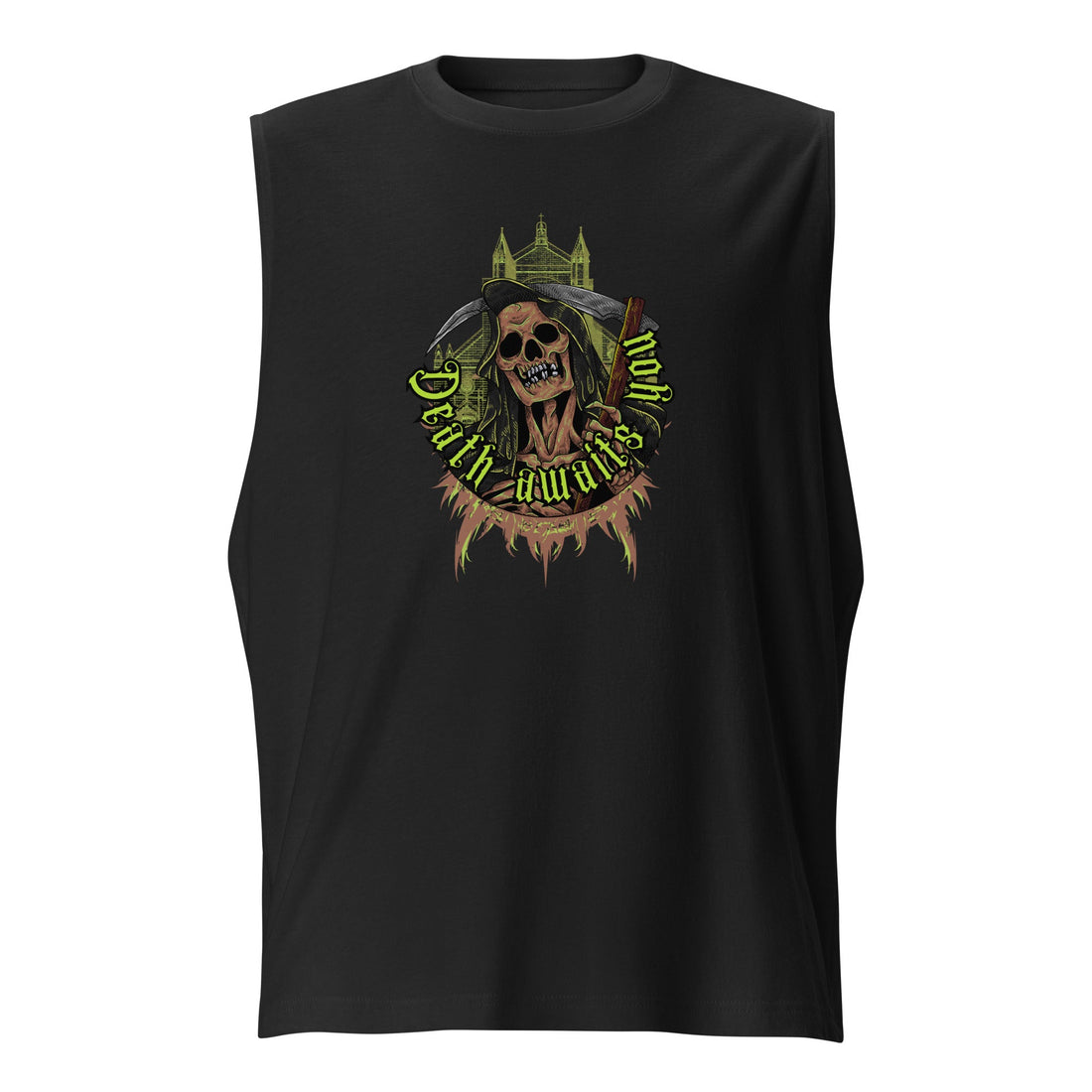 Death Awaits You Muscle Tee Available Now!
